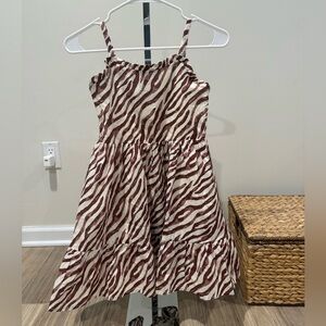 Janie and Jack Brown and Cream Zebra Print Dress